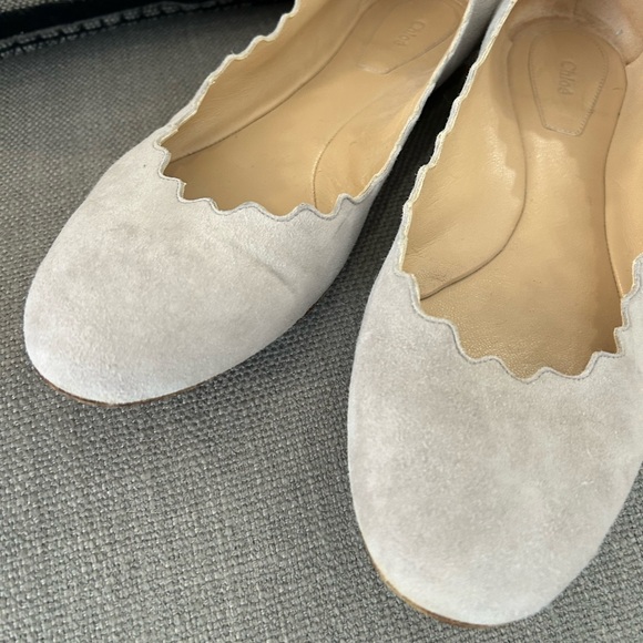 CHLOE Lauren suede grey ballet flats - Picture 5 of 9